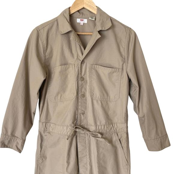 LEVI'S Premium Women's Utility Cotton Jumpsuit in Crisp Twill Nomad, Size Small - Picture 7 of 15